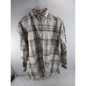 Paul Harris Design 100% Cotton Striped Short Sleeve Button Up Blouse Shirt Size